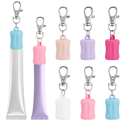 (52) Непрозрачная лаванда 6 шт. 6 цвета, силиконовые брелоки в форме блеска для губ, с платиновыми застежками из сплава, разноцветные, 74 мм, 1 шт / цвет