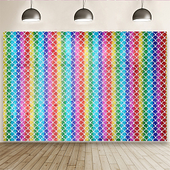 Разноцветный Ткань из полиэстера «Русалка/рыбья чешуя», красочный, 1500x0.2 мм