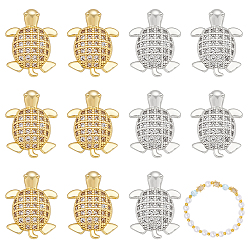 (52) Непрозрачная лаванда 12 шт. 2 цвета стойка покрытие латунь микропаве прозрачные кубические циркониевые бусины, черепаха, долговечный, без кадмия и без свинца, разноцветные, 11.7x8.8x4 мм, отверстие : 0.8 мм, 6 шт / цвет