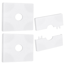 White 3Pcs ABS Plastic Air Conditioner Wall Hole Cover, Square, White, 86x86x7.5mm, Hole: 22mm