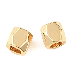 Real 18K Gold Plated SHEGRACE Brass Beads, Cube, Faceted, Cadmium Free & Nickel Free & Lead Free, Real 18K Gold Plated, 4x4x4mm, Hole: 2x2mm