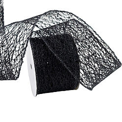 Черный Отделка из полиэфирного кружева для украшения шитья, чёрные, 2-1/2 дюйм (63 мм), о 10 ярдов / крен
