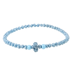 Светло-Голубой Регулируемые браслеты из нейлоновой оплетки из бусин, Небесно-голубой, 5-1/4~7-5/8 дюйм (13.5~19.5 см)