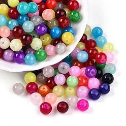 (52) Непрозрачная лаванда Окрашенные в духовке бусины из искусственного нефрита, круглые, разноцветные, 8~8.5 мм, отверстие : 1.2~1.6 мм, Около 1515 шт / 1000 г
