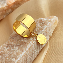 Плоский Круглый 304 открытые кольца манжеты из нержавеющей стали, золотые, плоско-круглые, внутренний диаметр: 19 мм