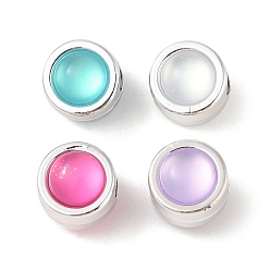 (52) Непрозрачная лаванда Непрозрачный акрил с бусинами из смолы, круглые, разноцветные, 12x12.5 мм, отверстие : 4 мм