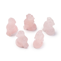 Розовый Кварц Натуральный розы украшения кварц дисплей, товары для украшения дома, волк, 38~40x25~29x16~26 мм