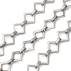 Нержавеющая Сталь Цвет 304 цепи прямоугольные звенья нержавеющие, несварные, цвет нержавеющей стали, 13.5x13.5x1.5 мм