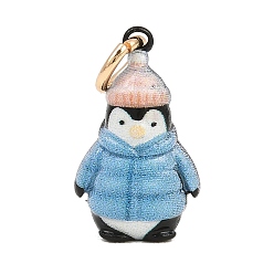 Penguin Brass Enamel Pendants, Animal Shape Charms, Golden, Penguin Charms, 18.5x11x8.5mm, Hole: 4mm