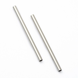 Нержавеющая Сталь Цвет Не тускнеет 304 бусины из нержавеющей стали, трубки бисера, цвет нержавеющей стали, 50x3 мм, отверстие : 2.5 мм