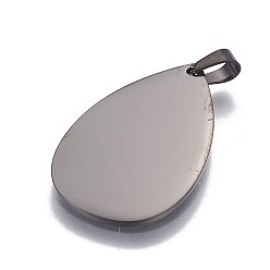 Electrophoresis Black 304 кулон из нержавеющей стали, штамповка пустой метки, слеза, ионное покрытие (ip), электрофорез черный, 30x19x1 мм, отверстие : 3x4 мм