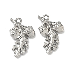 Нержавеющая Сталь Цвет 304 подвески из нержавеющей стали, очарование листа, цвет нержавеющей стали, 18.5x11.5x3 мм, отверстие : 1.4 мм