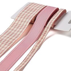 Pink 9 ярдов 3 стилей полиэфирной ленты с принтом в клетку тартан, для поделок своими руками, бантики для волос и украшение подарка, розовые, 3/8~1-5/8 дюйм(10~40мм) около 3 ярдов/стиль