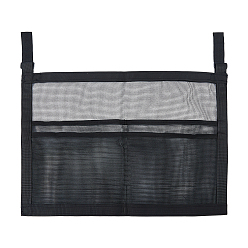 Black Polyester Mesh Hanging Zipper Bags, Rectangle, Black, 42cm, Bag: 32x47x0.3cm