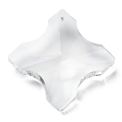 Прозрачный Прозрачные стеклянные подвески, для люстры хрустальные подвесные подвески, граненые, дротик, прозрачные, 69x69x18.5 мм, отверстие : 2 мм