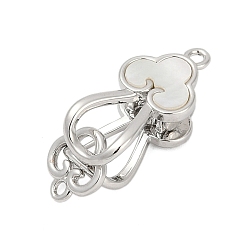 Платина Латуни блокировки застежками, без кадмия, без никеля и без свинца, с оболочкой, облако, платина, 21x10x9 мм, отверстие : 1.5 мм