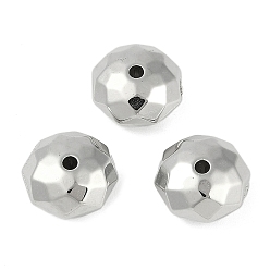 Платина CCB пластиковые шарики, граненые, рондель, платина, 12x11 мм, отверстие : 1.6 мм