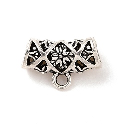 Antique Silver Tibetan Style Alloy Tube Bails, Loop Bails, Hanger Links, Curved Tube, Antique Silver, 9.5x15x6mm, Hole: 1.8mm, Inner Diameter: 3mm, 384Pcs/500g