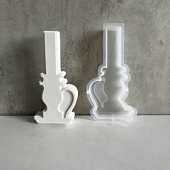 Белый Силиконовые формы, украшения для подсвечников, поделки из эпоксидной смолы, белые, 145x80x23 мм, внутренний диаметр: 134x62 мм