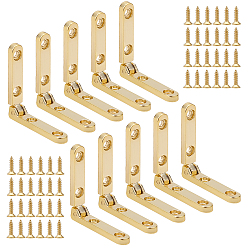 Golden Zinc Alloy and Iron Cabinet Drawer Butt Hinges Connectors, with Replacement Hinge Screws, Wooden Box Accessories, Golden, 30.5x30.5x5.8mm, Hole: 2mm