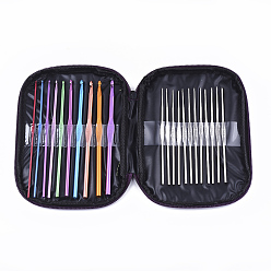 (52) Непрозрачная лаванда Алюминиевые вязальные крючки иглы, Железные крючки крючки иглы, разноцветные, 18x13.3x2 см, 22 шт / комплект