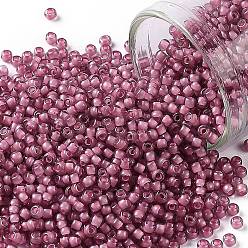 (959F) Pink Lined Crystal Transparent Matte Тохо 11/0 круглые бусины, японский бисер, (959 f) прозрачный матовый кристалл с розовой подкладкой, 11/0, 2.2 мм, отверстие : 0.8 мм, Около 1110 шт / 10 г
