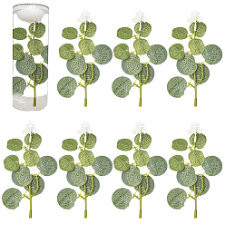 Желто-Зеленый 30шт. искусственных листьев эвкалипта из пластика и полиэстера, денежный лист, для вазы свадебный букет украшение дома, желто-зеленый, 155~160x90~100x4~68.5 мм