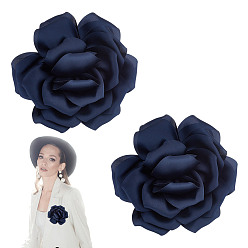 Полуночно-синий 2 шт. полиэфирные железные булавки-цветы, с круглым войлоком, темно-синий, 153 мм