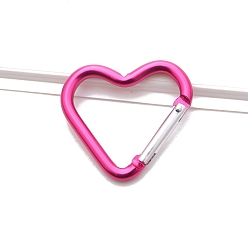 Фуксиновый Застежки карабинов для скалолазания из алюминиевого сплава, брелки, сердце, красно-фиолетовые, 44x40x4.5 мм