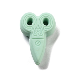 Аквамарин Фокальные бусины из пищевого силикона, резать ножницами, аквамарин, 29.5x20x9 мм, отверстие : 2 мм