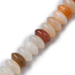 Red Agate Natural Red Agate Beads Strands, Saucer Beads, Rondelle, 12x5.5~6.5mm, Hole: 1.2mm, about 33pcs/strand, 7.80~8.82 inch(19.8~22.4cm)