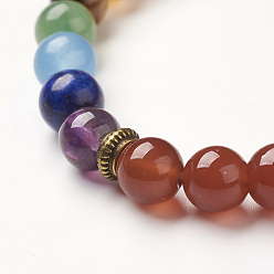 Carnelian Yoga Chakra Jewelry, Natural Carnelian Beads Stretch Bracelets, 2-1/8~2-3/8 inch(55~60mm)