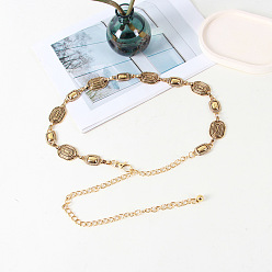 Oval Ремни из сплава в этническом стиле для женщин, античное золото , овальные, 1080 мм