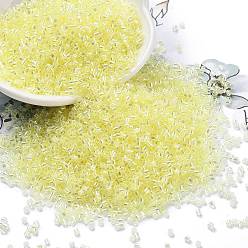 Светло-хаки Стеклянные бусины прозрачных цветов, круглое отверстие, с покрытием AB цвета, цилиндр, светлый хаки, 1.6x1.3 мм, отверстие : 0.8 мм, Около 60000 шт / фунт