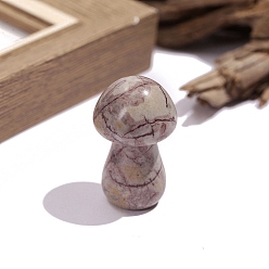 Gemstone Природный драгоценный камень украшения дисплей, украшения для дома, гриб, 22x36 мм