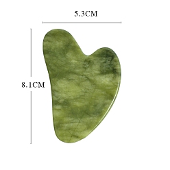 Желто-Зеленый Доски из натурального нефрита гуаша, сердце, желто-зеленый, 81x53 мм