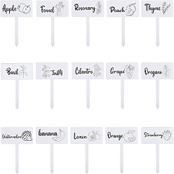 Прозрачный 1 набор акриловых этикеток для растений, для семян в горшках травы цветы овощи, прозрачные, 70x50x2 мм, 30 шт / комплект