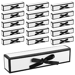 Черный Складные бумажные упаковочные коробки с цветочным принтом, с полиэфирной лентой, чёрные, 18.8x3.9x4 см