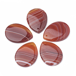 Karneol Natürlichen Karneol Anhänger, gefärbt, Tropfen, 39~42x27~30x5~8 mm, Bohrung: 1.5 mm