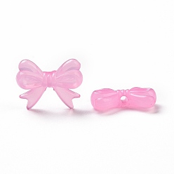 Violet Imitation Jelly Style Acrylic Beads, Bowknot, Violet, 14x18x4.5mm, Hole: 2mm, about 917pcs/500g