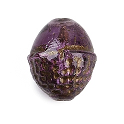 Фиолетовый Непрозрачные бусины из прозрачного стекла, желудь, фиолетовые, 12x10 мм, отверстие : 1 мм