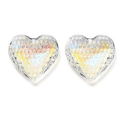 Прозрачный АВ Стеклянные подвески, граненые, сердце, ясно AB, 34x35x13 мм, отверстие : 1.6 мм