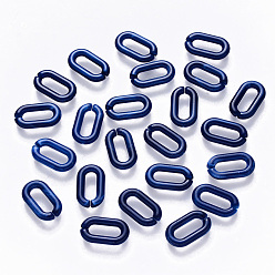 Midnight Blue Acrylic Linking Rings, Quick Link Connectors, For Jewelry Cable Chains Making, Imitation Gemstone Style, Oval, Midnight Blue, 14x8.5x2.5mm, Inner Diameter: 9x3mm