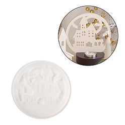 Плоский Круглый Силиконовые формы-держатели своими руками, формы для литья смолы, инструменты для производства глиняных ремесел, белые, плоско-круглые, 160x10 мм, внутренний диаметр: 150 мм