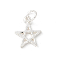 Серебро S925 кулон из стерлингового серебра, серебряные, 13x10.5x1.5 мм