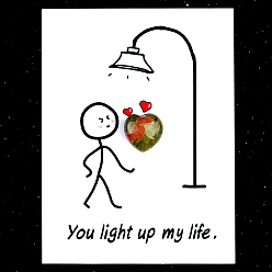 Унакит Украшения в виде сердца из натурального унакита, с бумажными карточками, фигурка для украшения дома, энергетический камень рейки для исцеления, 15 мм