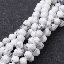 Howlite Natural Howlite Beads Strands, Round, 8mm, Hole: 2mm, about 15~16 inch