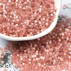 Лосось Стеклярус, имитации кошачьего глаза , цилиндр, salmon, 2x1.5 мм, отверстие : 1.2 мм, Около 125000 шт / фунт