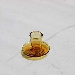 Шоколадный Украшения из стеклянной чашки и блюдца, аксессуары для кукольного домика с микро-ландшафтом, притворный реквизит, цвет шоколада, 28 мм