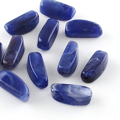 Средно-синий Имитация драгоценных камней бусы акриловые, светло-синий, 25x10x10 мм, Отверстие : 2 мм , около 245 шт / 500 г